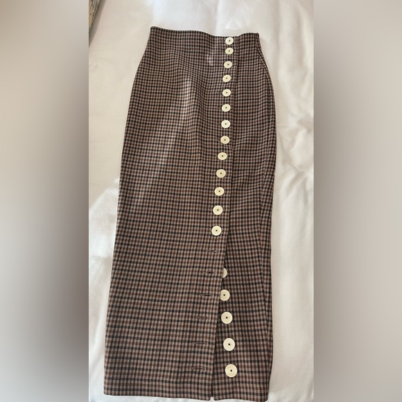 Plaid Button-Down Awake Mode Skirt - Picture 1 of 4